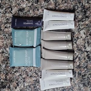 New Jose Eber lot of 11 travel size  royale rose spa scent soap, lotion, conditi